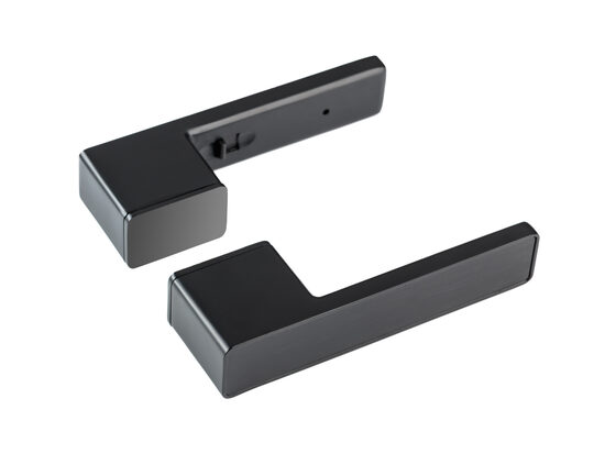 Iekšdurvju rokturis LFH-355-BL – melns ar integrētu WC funkciju | Stingrs minimālisms un precīzas līnijas